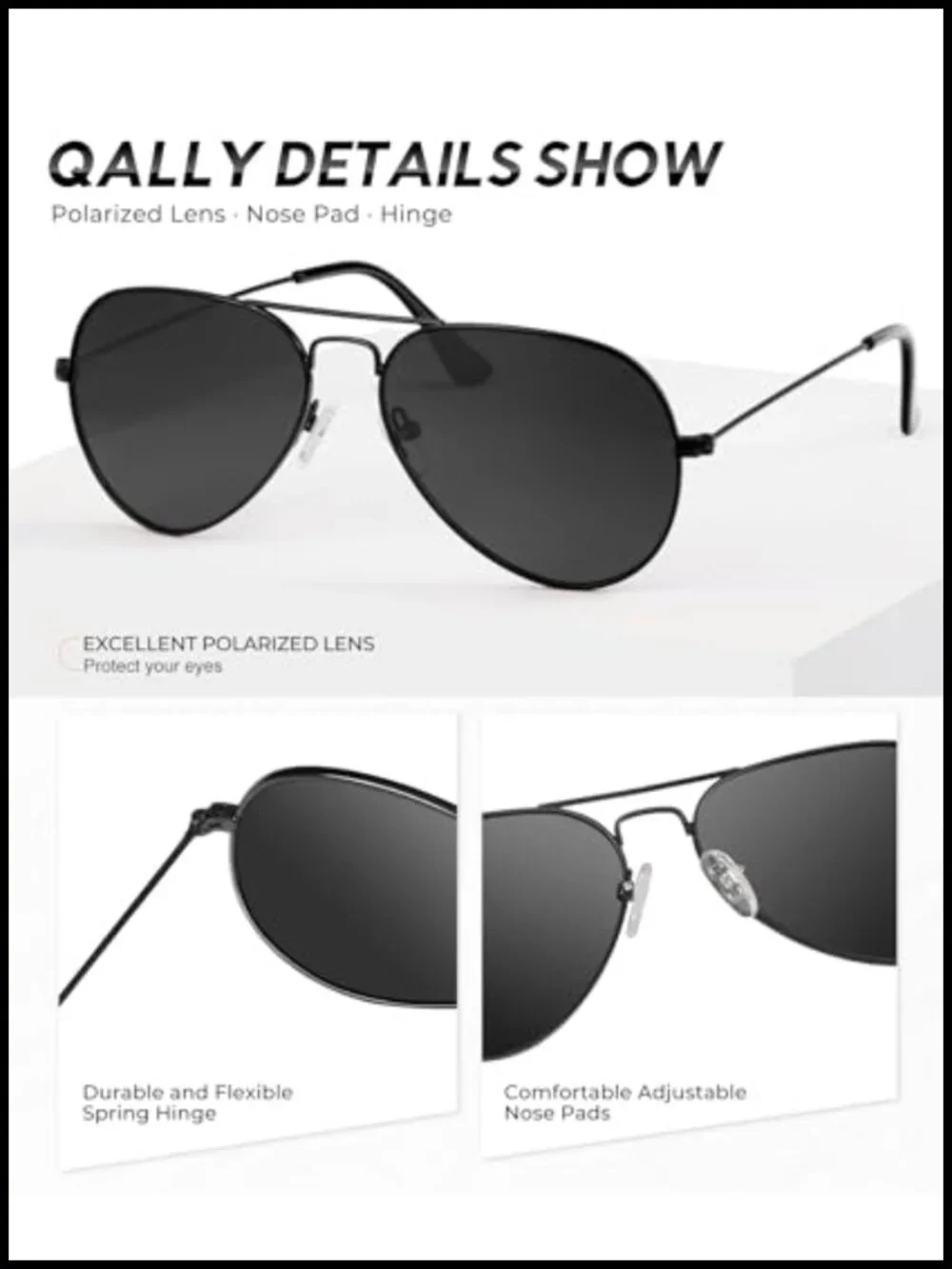Polarized Aviator Sunglasses for Driving with UV Protection